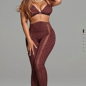 Monogram sheer panel tights